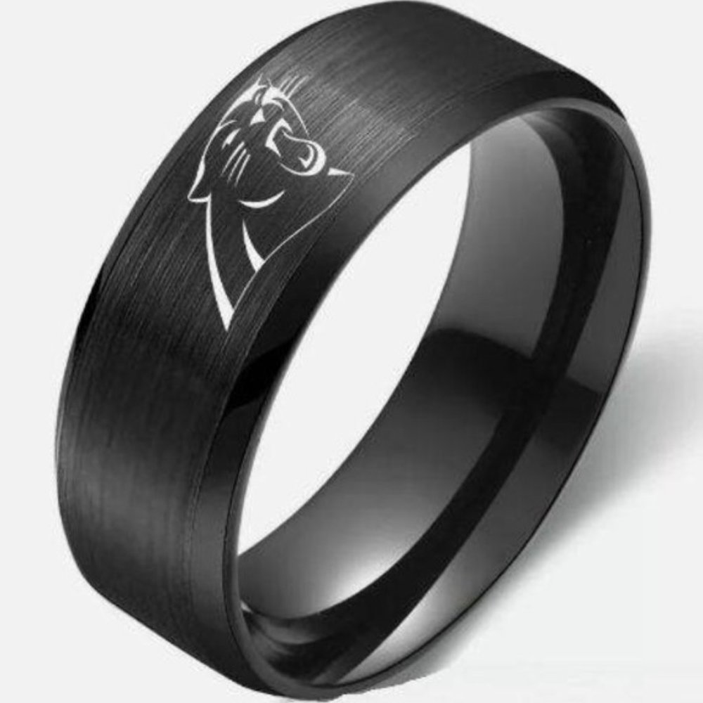COPY - Carolina Panthers Stainless Steel Ring Band